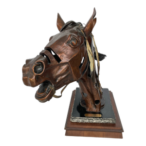 1990s Bronze Horse Sculpture “ War Pony “ by Ed Swena # 4/25