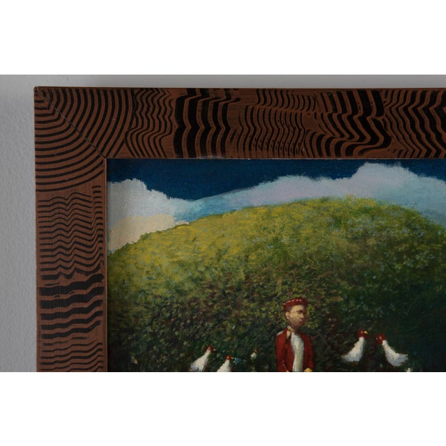 James Feehan "Orchard Boys" Painting Oil & Wax on Canvas in an Anne Boyer Frame For Sale - Image 4 of 8