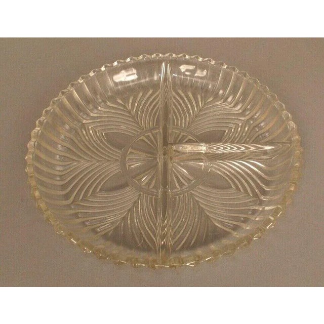 Mid-Century Modern Vintage Indiana Clear Glass 3-Part Condiment Relish Dish 259 For Sale - Image 3 of 7
