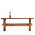 A striking large-scale coffee table featuring a solid oak trestle base with boldly gouged and carved supports joined by a...