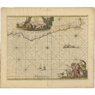 Antique Map of the Coast of Angola to Port Elizabeth in South Africa, 1675, Set of 2 For Sale