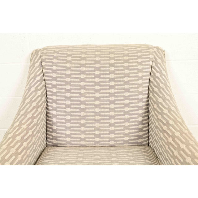 Baker Furniture Style Contemporary Upholstered Barrel Arm Lounge Chair For Sale In South Bend - Image 6 of 14