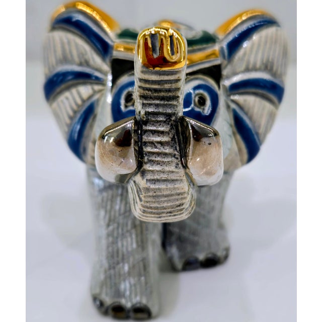 2000 De Rosa Rinconada Elephant Figurine – 24k Gold & Platinum Accents, Uruguay For Sale - Image 4 of 11