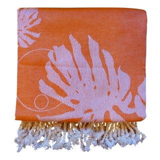 'Rio' Towalla in Coral-Orange Towel/Throw For Sale