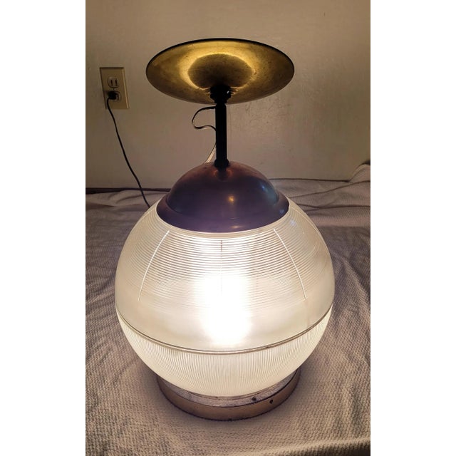 Vintage French Industrial Holophane Globe Pendant For Sale In Los Angeles - Image 6 of 11