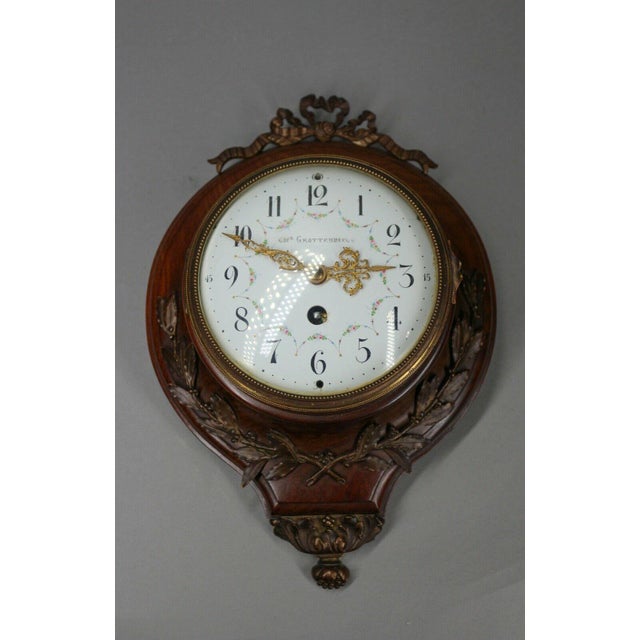 Antique French Louis XVI Style Wall Clock For Sale - Image 9 of 10