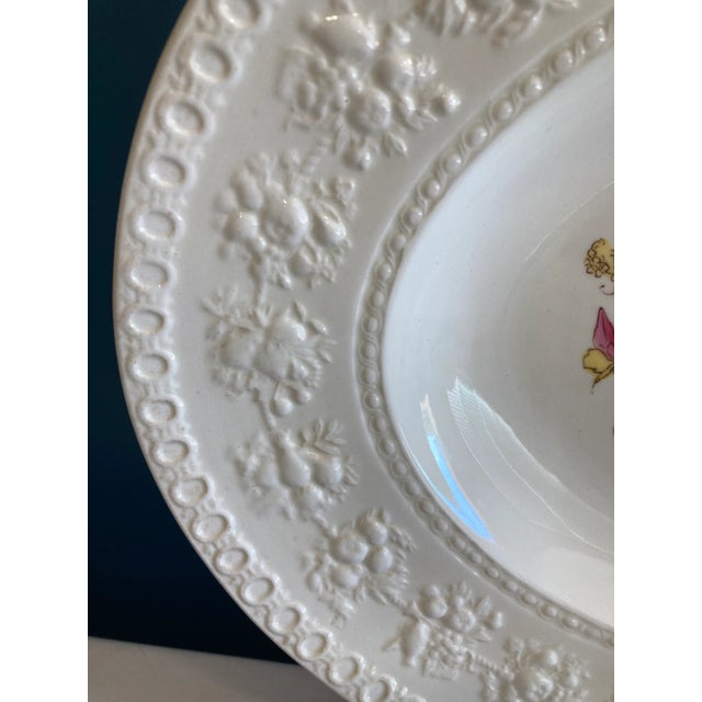 Mid 20th Century Wedgwood Embossed Floral Oval Platter – English Vintage For Sale - Image 5 of 6