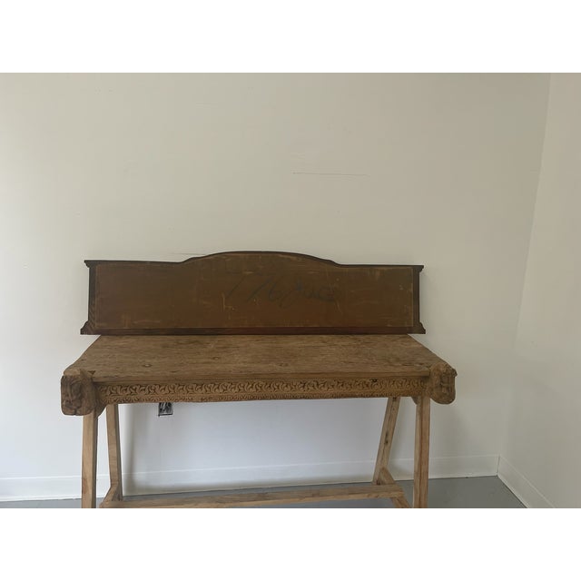 Vintage Three-Panel Wall Mirror With Arched Crest and Turned Wood Frame For Sale - Image 10 of 10