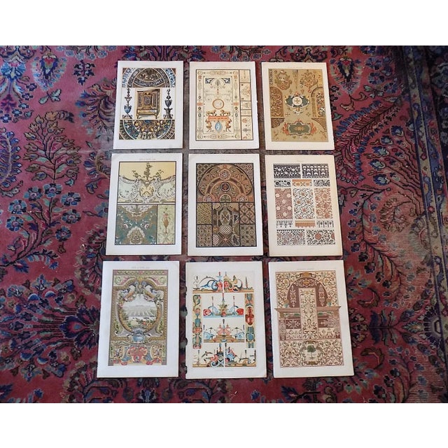 Bronze Antique 19th Century Folio Size Ornamental Design Lithographs - Matallic Inks - Set of 9 For Sale - Image 8 of 9