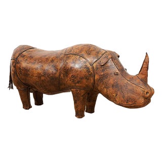 Animal Rhino Ottoman in Leather by Dimitri Omersa for Omersa, 1963 For Sale