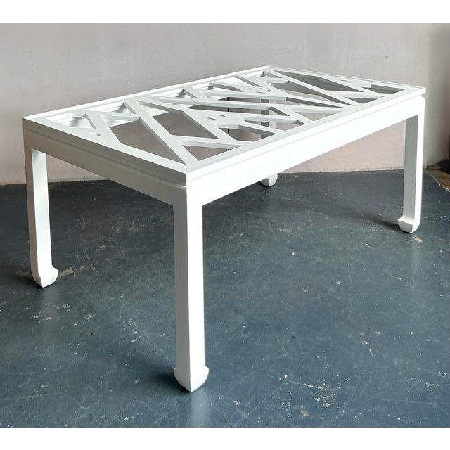 Wood Vintage Regency Chinese Chippendale Ming Dining Table For Sale - Image 7 of 8