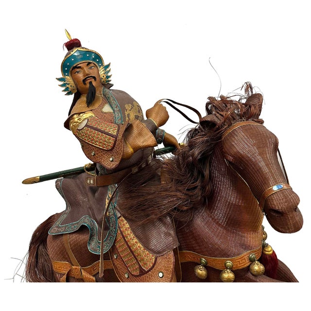 This is a hand-crafted Bamboo-woven Statue of Yue Fei, famous Chinese Warrior. Yue Fei was a Chinese military general of...