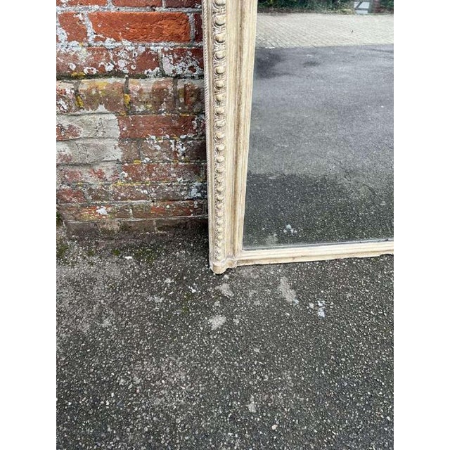 Large Antique 19th Century French Carved Wood & Gesso Mirror For Sale - Image 3 of 8