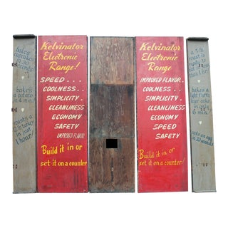 1930s Vintage Kelvinator Display Crate Signs - Set of 5 For Sale