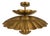 Handmade Brass Lotus Ceiling Light, Antique Brass Scalloped Semi Flush Mount, Floral Ceiling Fixture for Bedroom, Hallway & Living Room For Sale