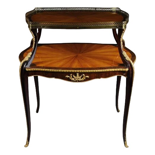 French Side Table / Shelf in the style of F. Linke For Sale