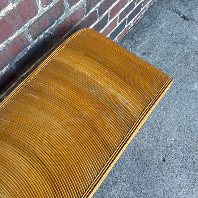 Gabriella Crespi Style Mid-Century Pencil Reed Rattan Waterfall Console Table For Sale In Cleveland - Image 6 of 9