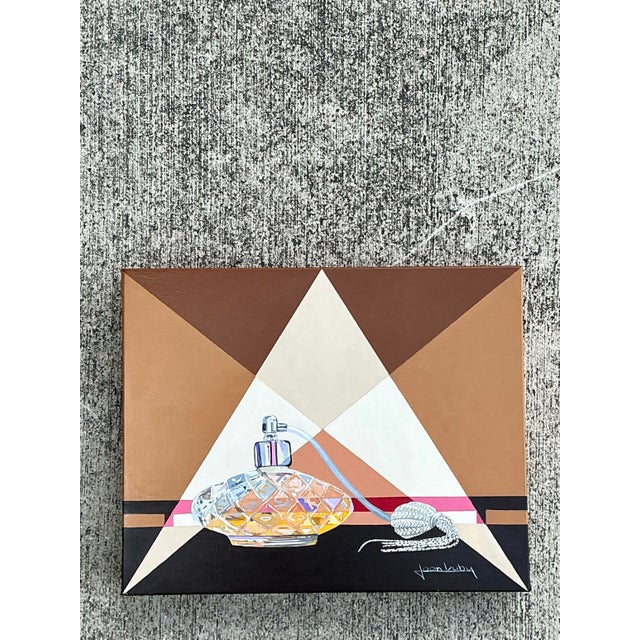 Vintage Bottle Original Oil Painting on Canvas For Sale - Image 12 of 12