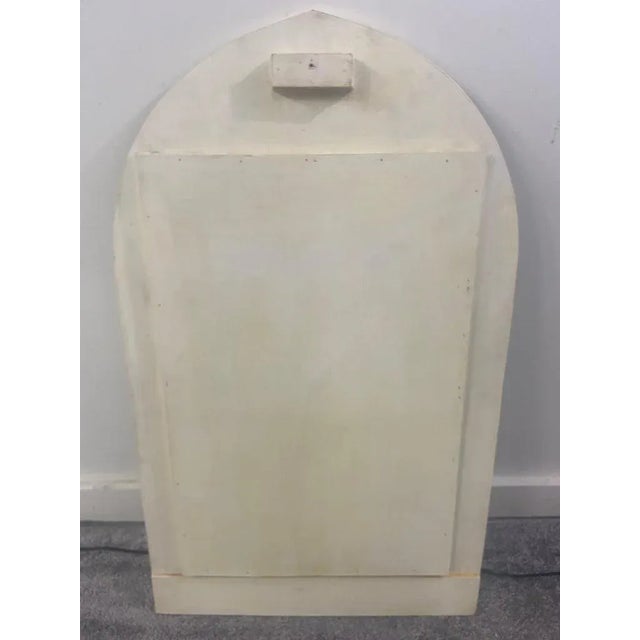 Moroccan Bohemian Style White and Gold Arch Shape Wall, Table or Vanity Mirror For Sale - Image 10 of 11
