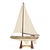 Vintage sailboat model with a tessellated stone clad hull and brass detail. Rests on a wood display stand. Material:...