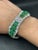 Metal 23.74 Ctw Emerald and 7.09 Ctw Diamond Bold Bracelet in 18k Solid White Gold For Sale - Image 7 of 12