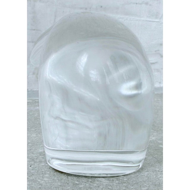 Glass Vintage 1960’s French Baccarat Crystal Polar Bear Retired Paperweight Figurine, in the Style of François Pompon For Sale - Image 7 of 12