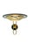 Vintage disc-shaped Brass and Glass Italian wall lamp with subtile concentric detailing, beautiful paired with with a...