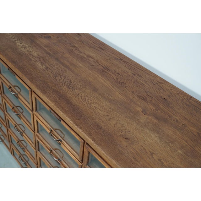 Vintage Dutch Oak Haberdashery Shop Cabinet, 1930s For Sale - Image 4 of 18