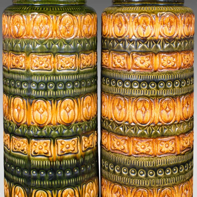 1970's Near Pair of Vintage Lava Vases For Sale - Image 10 of 10