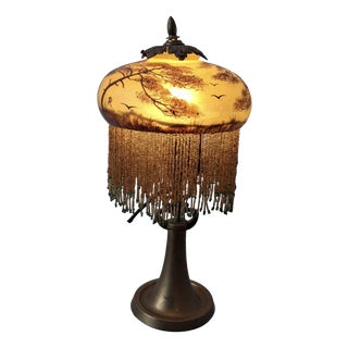 Antique Art Nouveau Bronze Table Lamp, 1920s For Sale