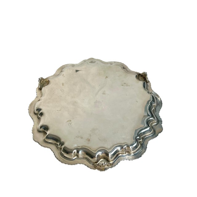 Antique English Sheffield Plate Silver Salver With Shell Detailing by Cooper and Sons For Sale - Image 10 of 14
