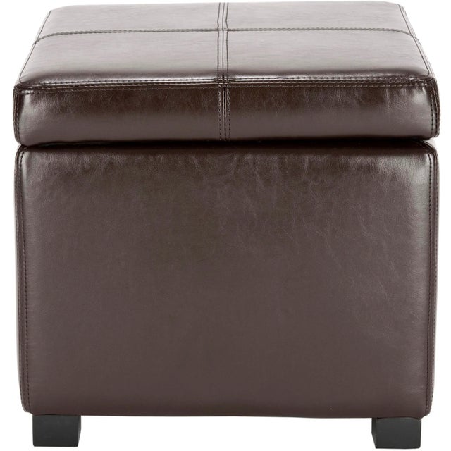 Square Ottoman in Brown & Black For Sale - Image 10 of 10