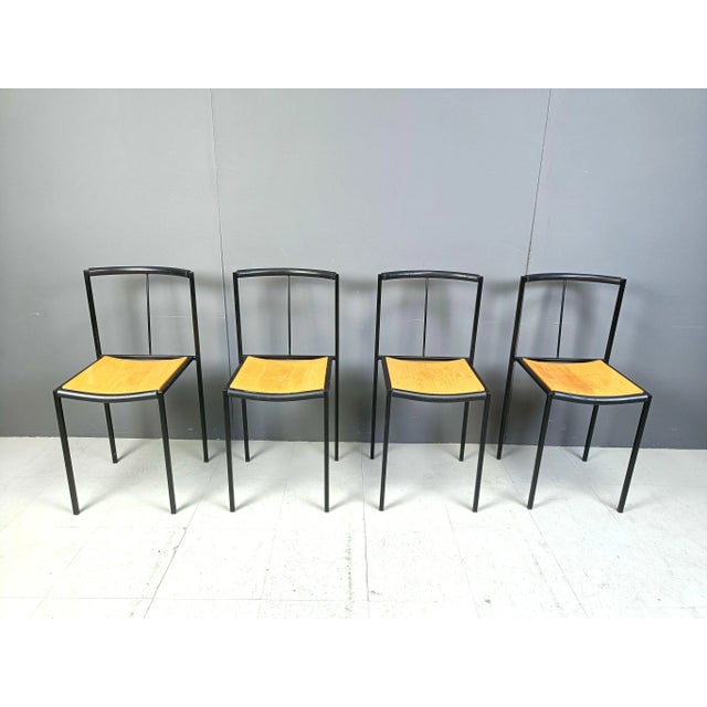 Chairs attributed to Maurizio Peregalli for Zeus, 1985, Set of 4 For Sale - Image 4 of 10
