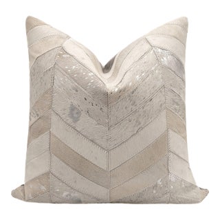 Canvello Genuine Cowhide Leather Decorative Throw Pillow With Feather Down Insert Included For Sale