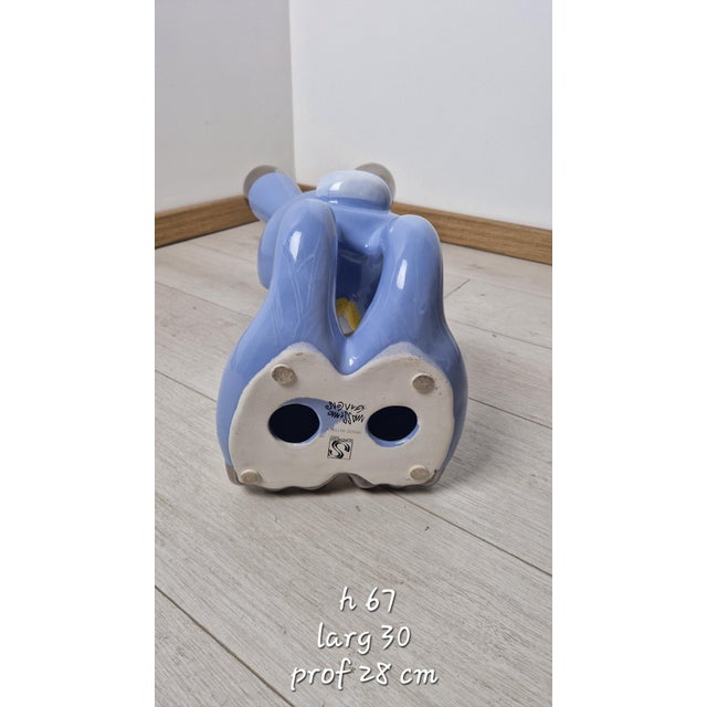 Vintage Coniglieschio Model Sculpture in Glazed Ceramic by Massimo Giacon for Studio Superego, 1990s For Sale - Image 13 of 14