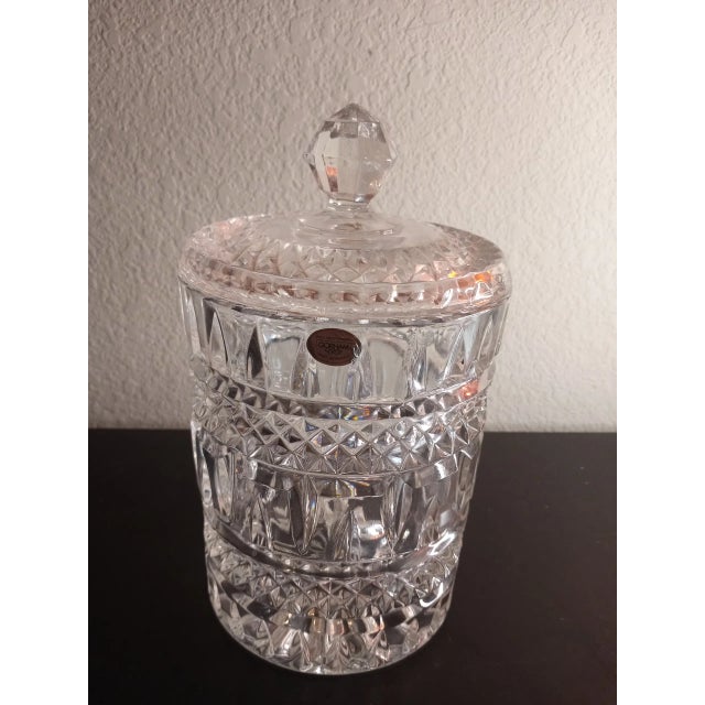 Gorham Germany Lead Cut Crystal Covered Canister Jar For Sale - Image 9 of 9