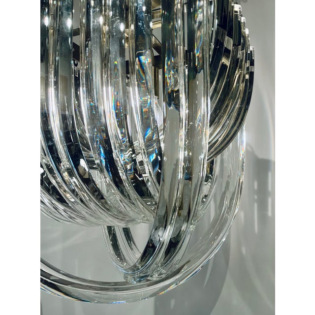 2020s Italian Mid-Century Modern Style Glass Ribbon Chandelier For Sale - Image 5 of 5