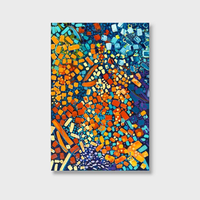 This is a one of a kind original abstract oil painted canvas by San Diego artist, Kathleen Kane-Murrell. Its dimensions...