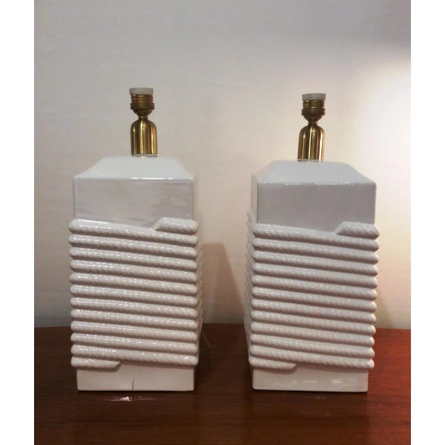 Mid-Century Modern Ceramic Table Lamps from Manises, 1950s, Set of 2 For Sale - Image 3 of 9