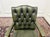 English Green Leather Chesterfield Desk Chair For Sale - Image 5 of 8