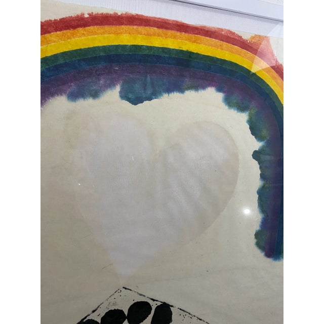 1960s Original Signed Carol Summers "Untitled" Rainbow Woodcut, Framed For Sale - Image 5 of 12