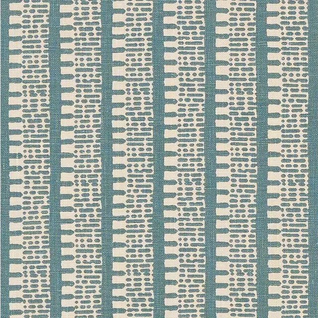 Schumacher X Veere Grenney Kiosk Fabric in Peacock Blue For Sale