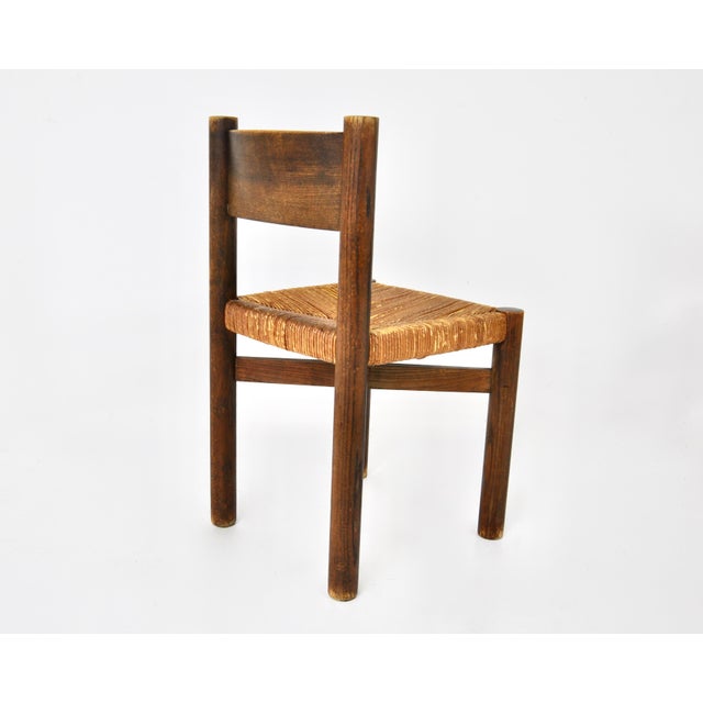 Wood Meribel Chairs attributed to Charlotte Perriand for Steph Simon, 1950s, Set of 4 For Sale - Image 7 of 12