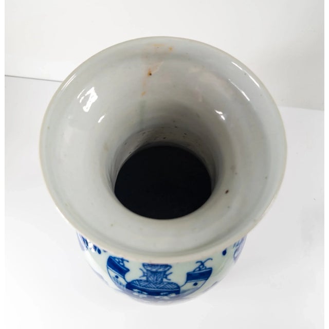 Early 20th Century Chinese Celadon and Underglaze Blue Vase For Sale - Image 9 of 12