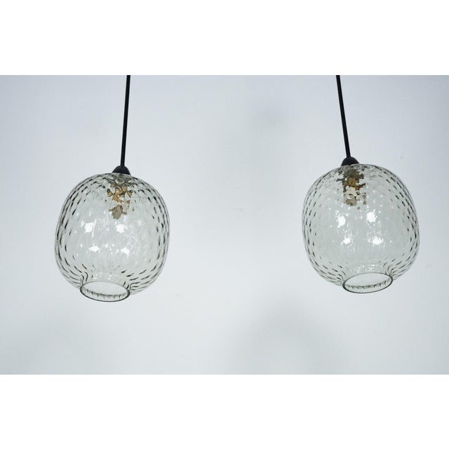 Mid-Century Modern Pendant Lamps in Smoked Murano Glass, Italy, 1950s, Set of 2 For Sale - Image 4 of 13