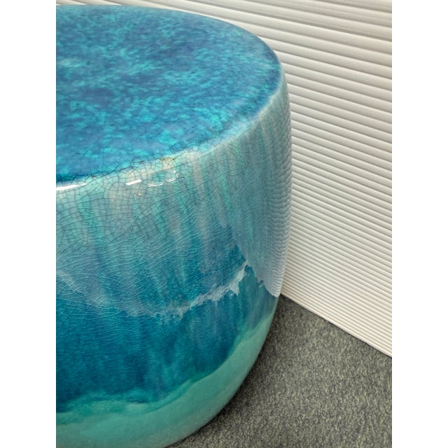 Ombre Ceramic Garden Stool For Sale - Image 11 of 12