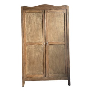 Parisian Art Deco Wardrobe with Hanging Space, 1940s For Sale
