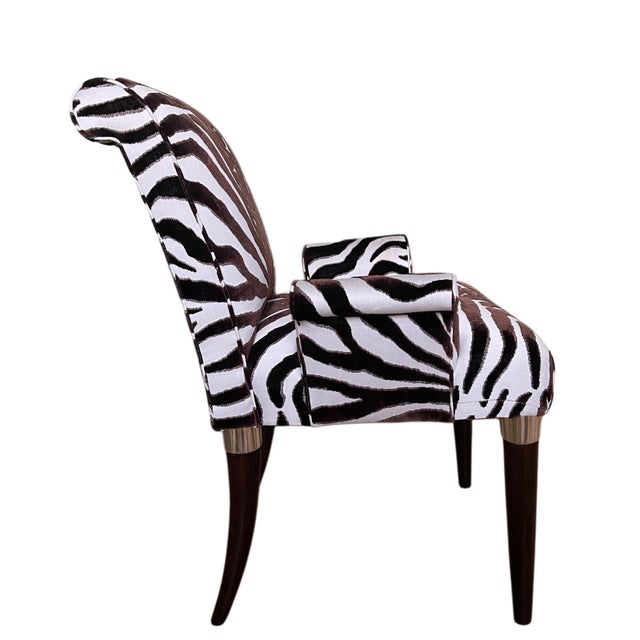 A refined pair of Darby Dining Arm Chairs produced by J. Robert Scott in the United States. The chairs feature an elegant,...