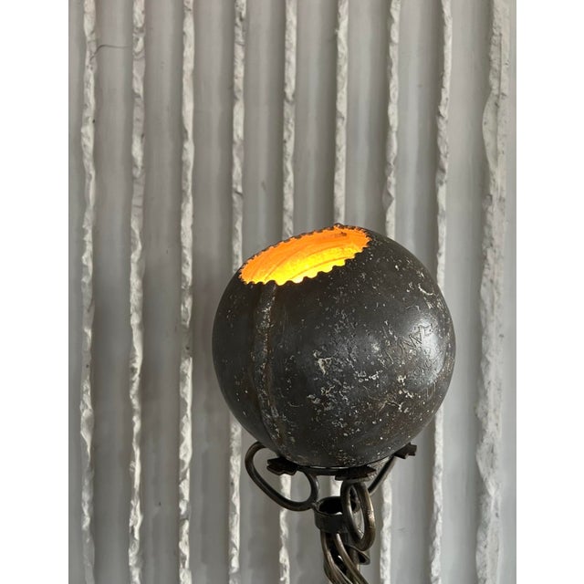 Arts & Crafts French Handmade Sculptural Floor Lamp For Sale - Image 6 of 12