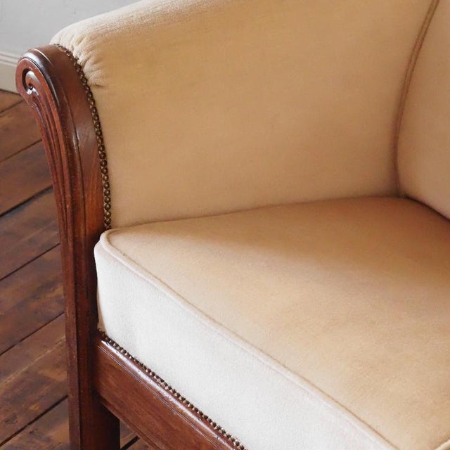 Art Deco Two-Seater Sofa with Curved Armrests, 1930 For Sale - Image 11 of 15